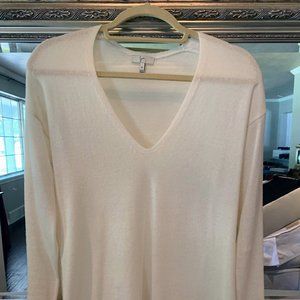 Joie Off-White Cashmere V-Neck Sweater Size S